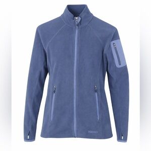 Marmot Women’s Polartec Fleece Jacket Blue Full Zip Thumbholes Size S